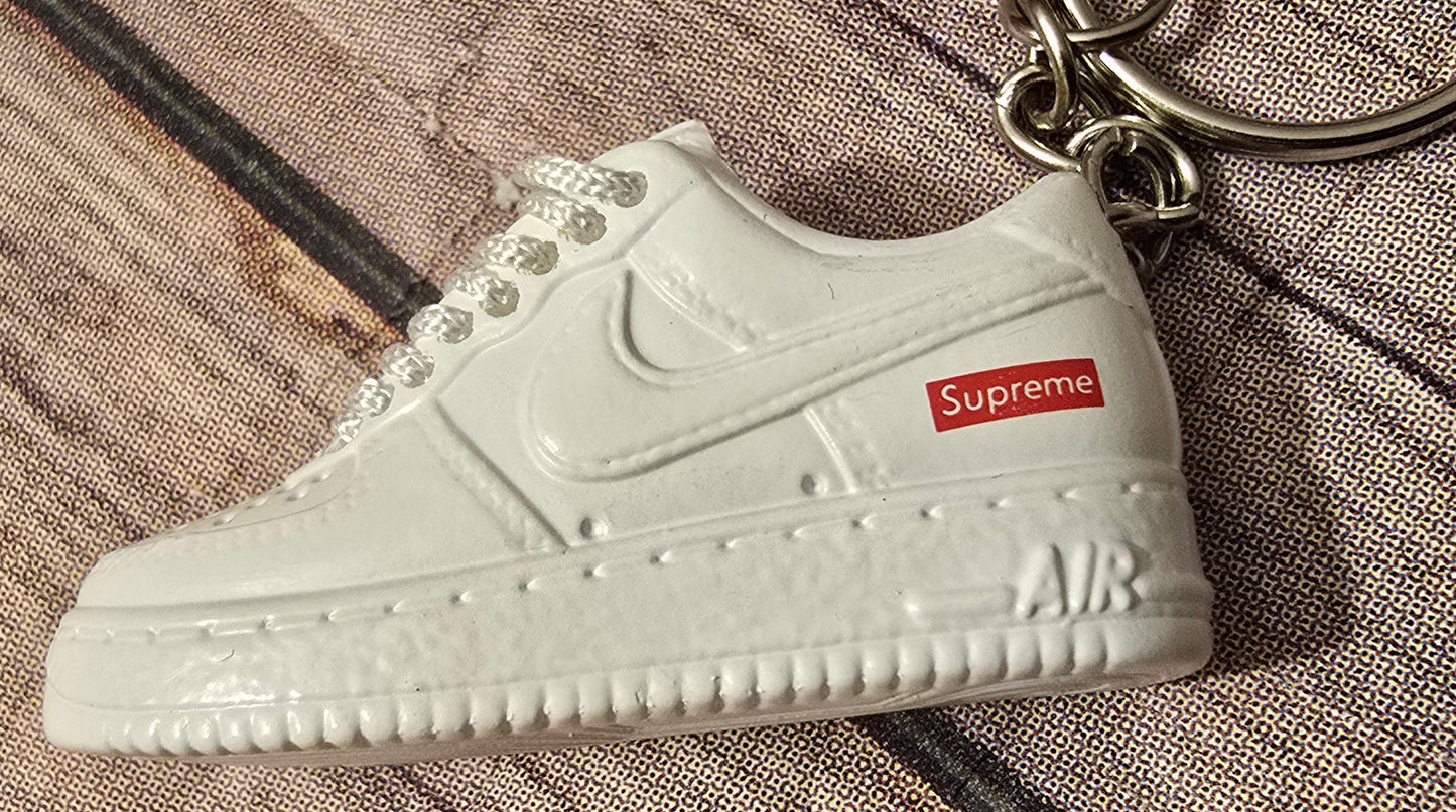 3D Sneaker Keychain AF1 Supreme White