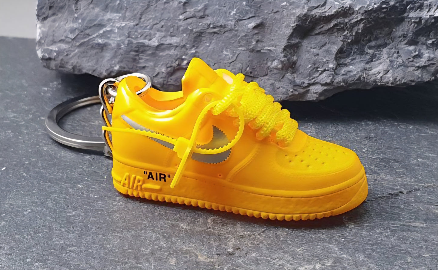 3D Sneaker Keychain AF1 Yellow Off White