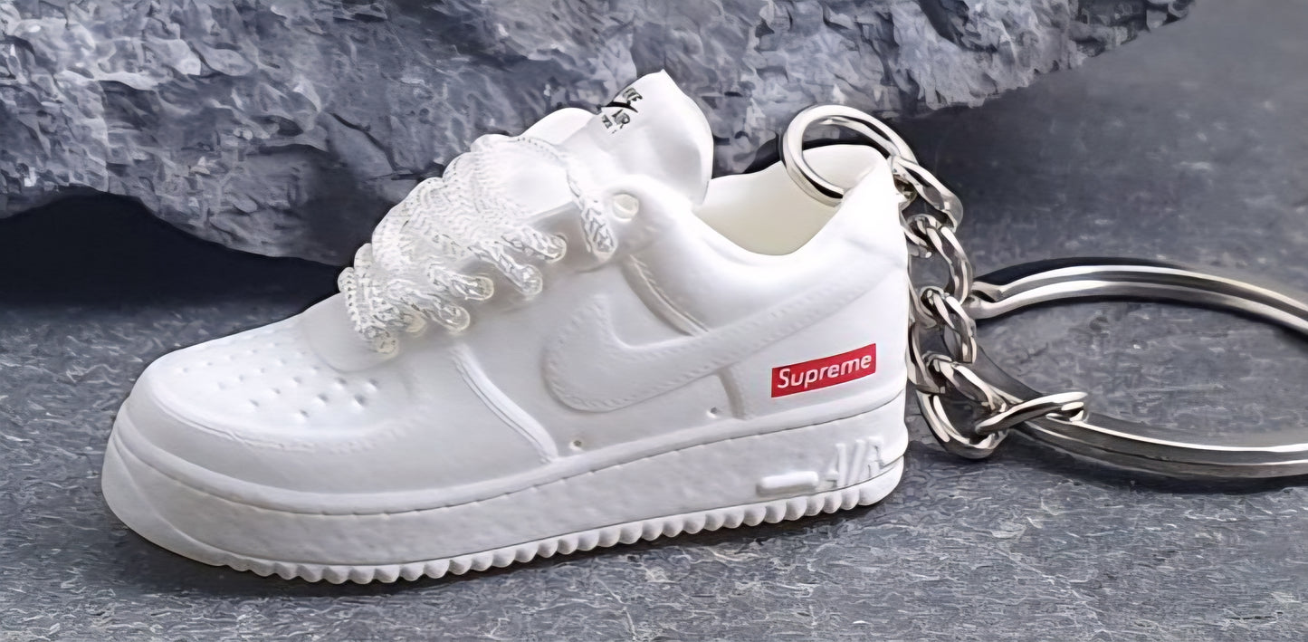 3D Sneaker Keychain AF1 Supreme White