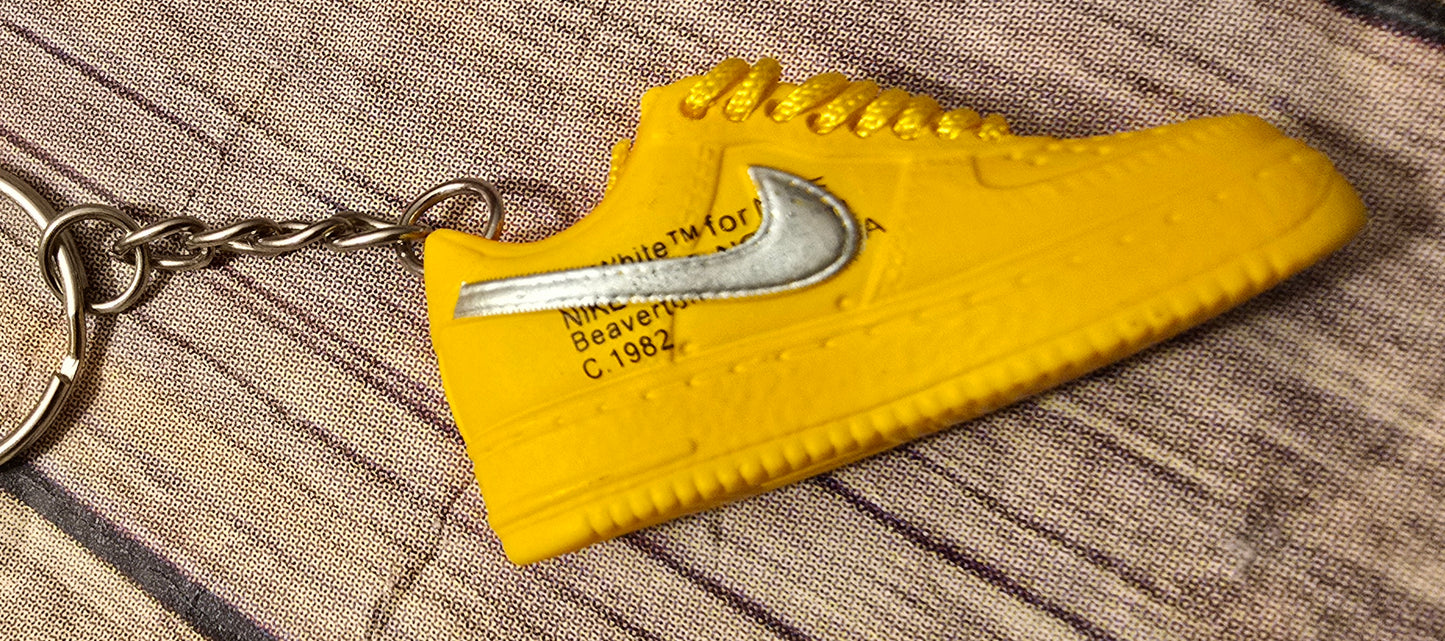 3D Sneaker Keychain AF1 Yellow Off White