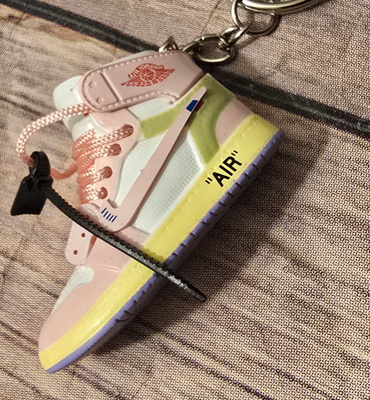 3D Sneaker Keychain AJ1 pink Off White